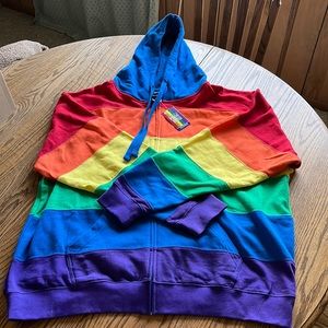 Rainbow zip-up w/hood